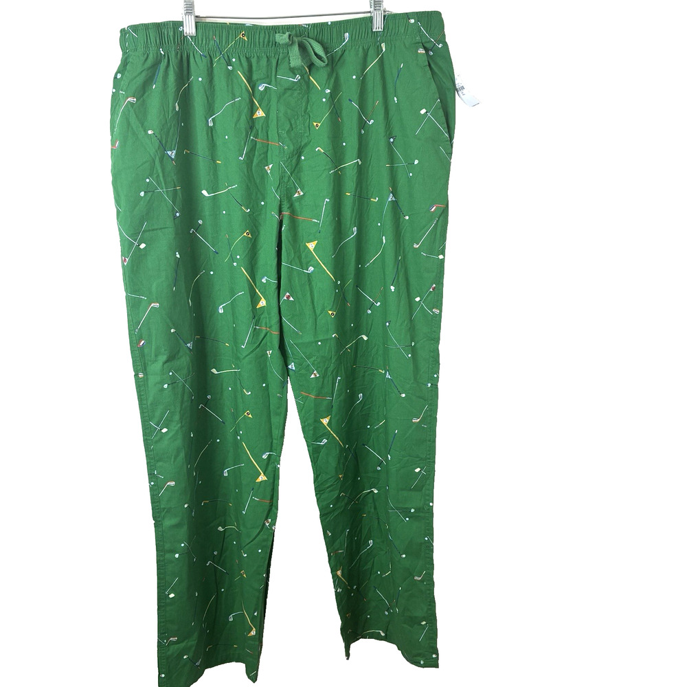 Old Navy NWT Men's Green Golf Themed Pull-On Pajama Pants Size XXL Tall